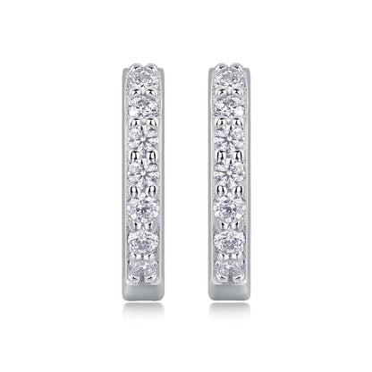 Radiant Resolve – Moissanite Silver Earrings