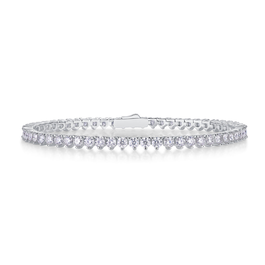 Radiant Halo – Silver Moissanite Bracelet