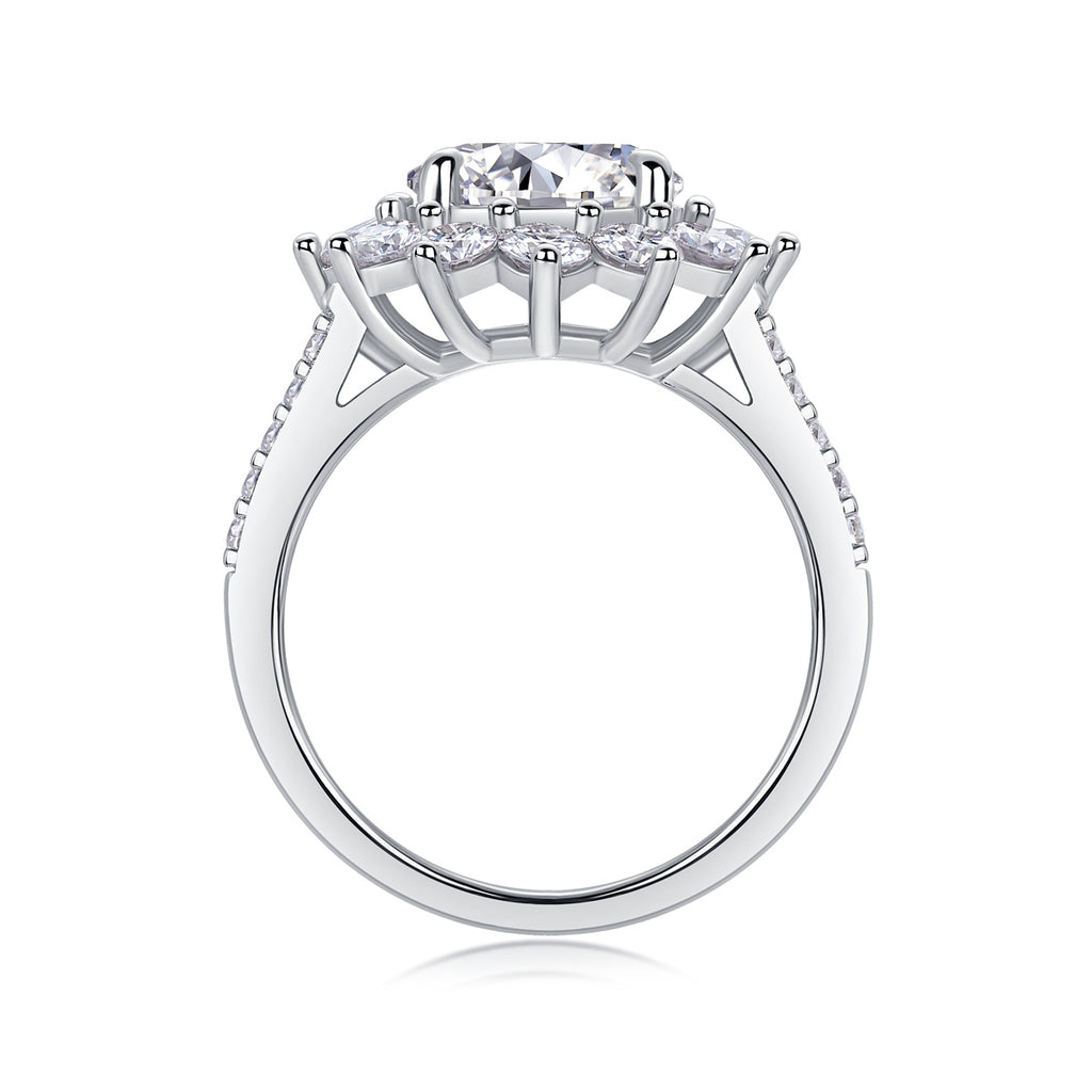Sunflower  - Moissanite Silver Ring