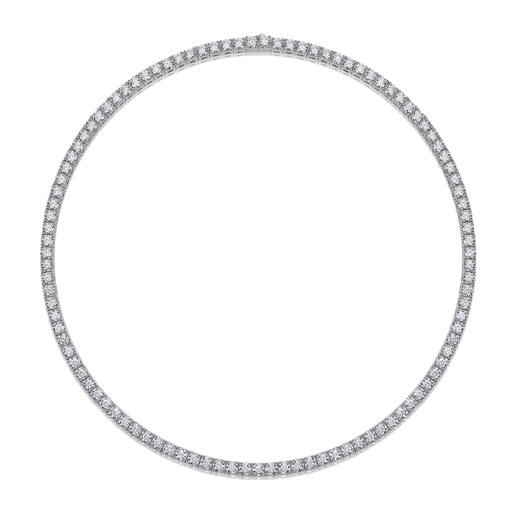 Celestial Stream – Silver Moissanite Necklace