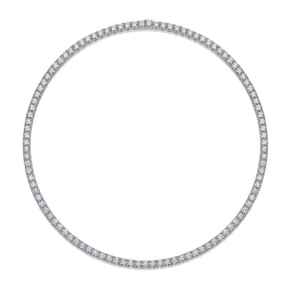Celestial Stream – Silver Moissanite Necklace