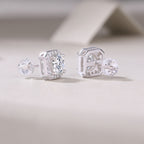 Enchanted Bloom – Moissanite Heart Rose Earrings