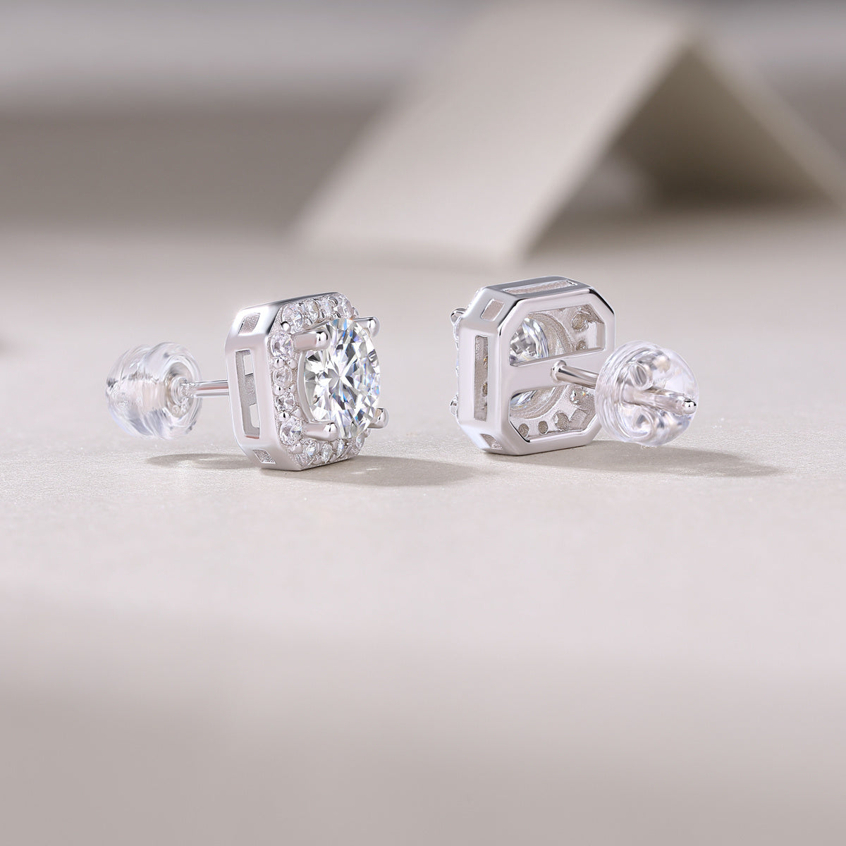 Enchanted Bloom – Moissanite Heart Rose Earrings