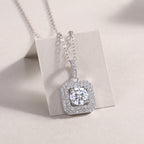 Sugar Diamond - A Fashionable And Luxurious Diamond Jewelry Piece Set With 1-carat Moissanite S925 Sterling Silver And Platinum-plated Pendant