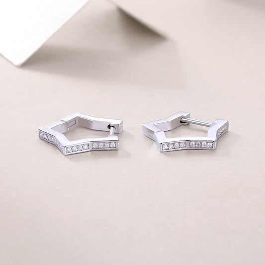 Cosmic Drift – Moissanite Silver Earrings