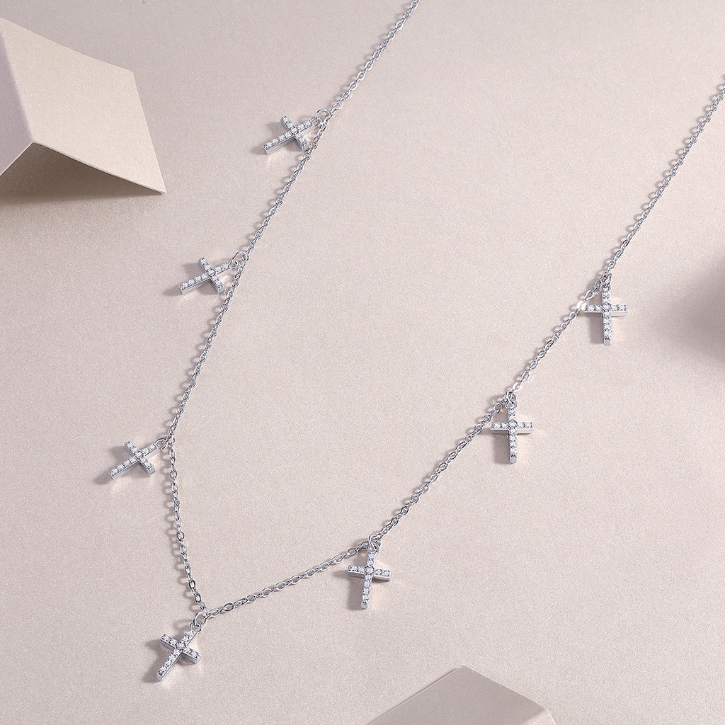 Holy Light Cross - A Fashionable And Luxurious Diamond Jewelry Pendant Set With Moissanite S925 Sterling Silver And Platinum Plating