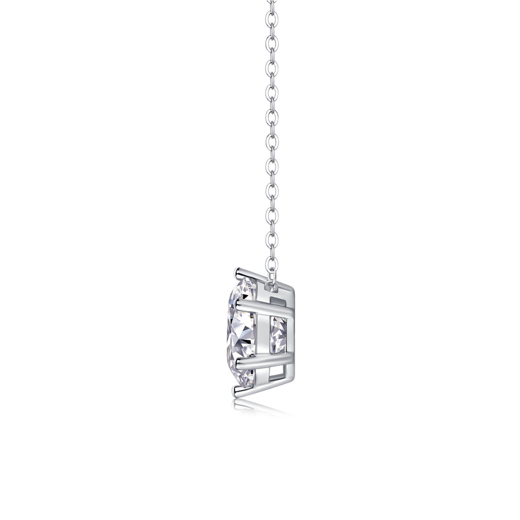 Twilight Blossom – Silver Moissanite Pendant Necklace