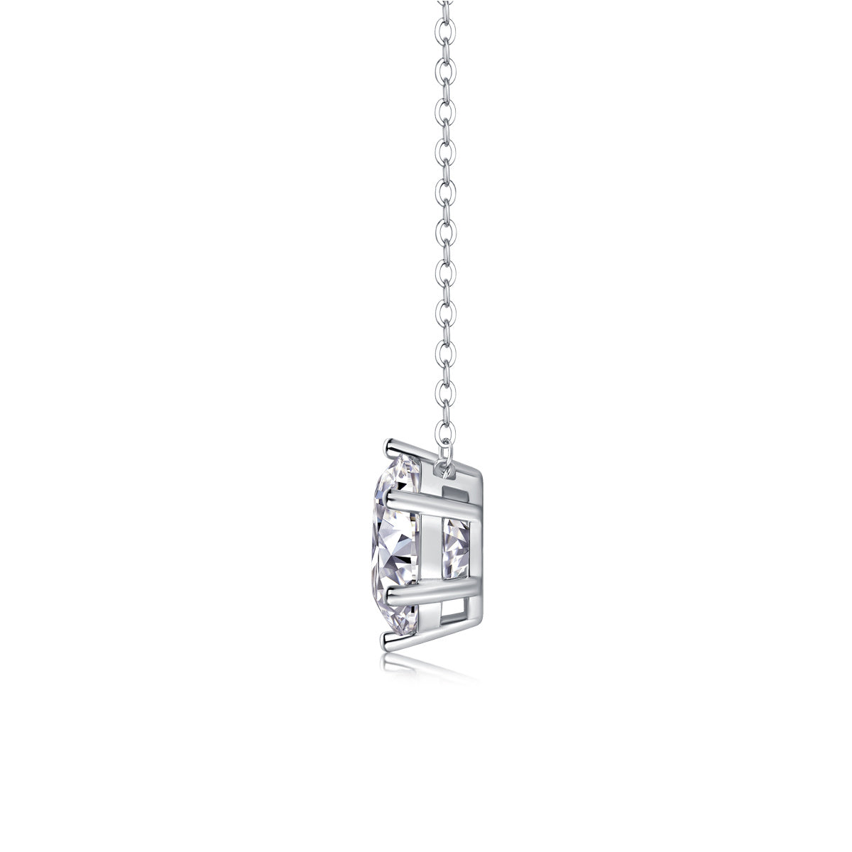 Twilight Blossom – Silver Moissanite Pendant Necklace