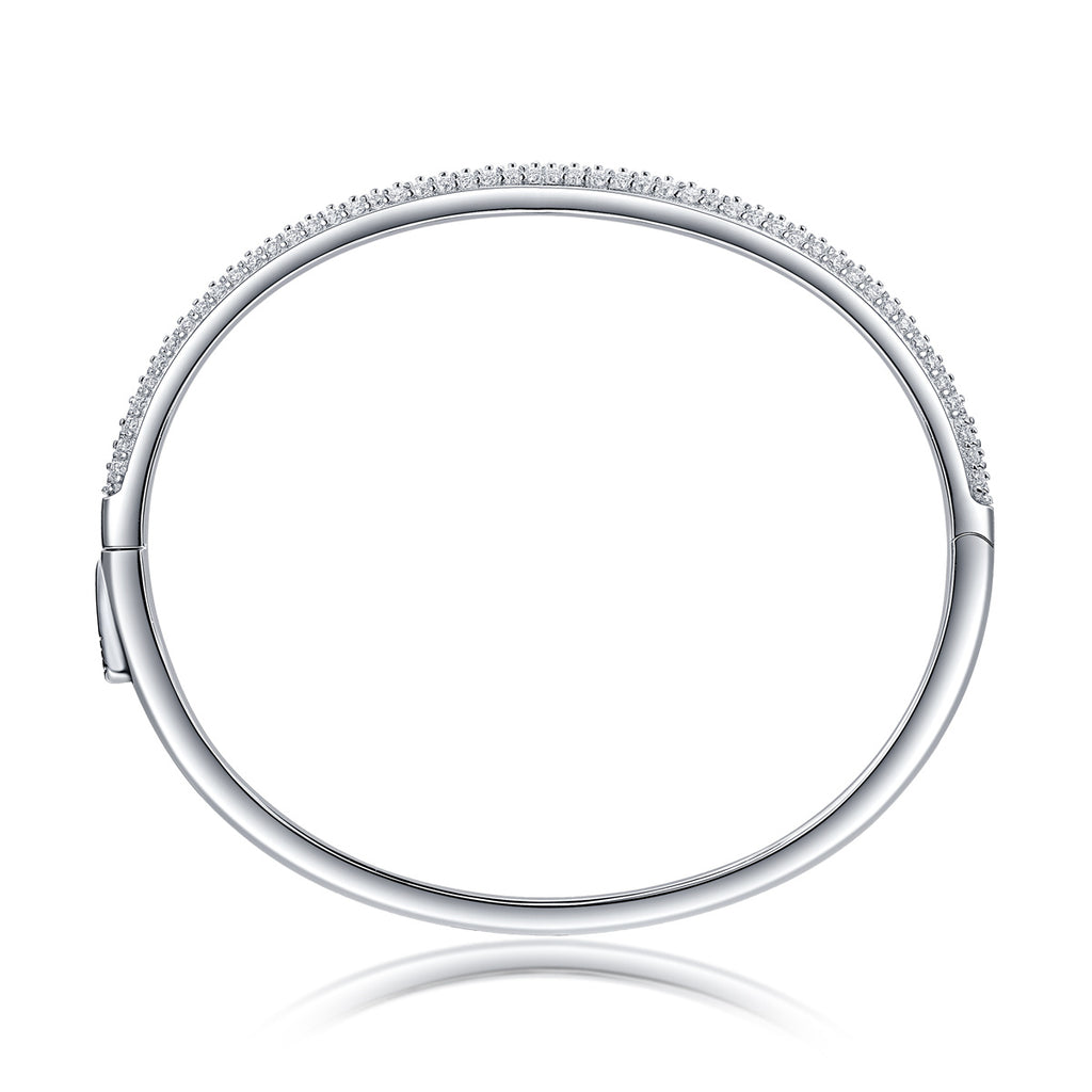 Moonlit Whisper – Moissanite Silver Bracelet