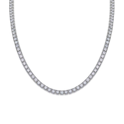 Celestial Stream – Silver Moissanite Necklace