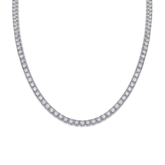Celestial Stream – Silver Moissanite Necklace