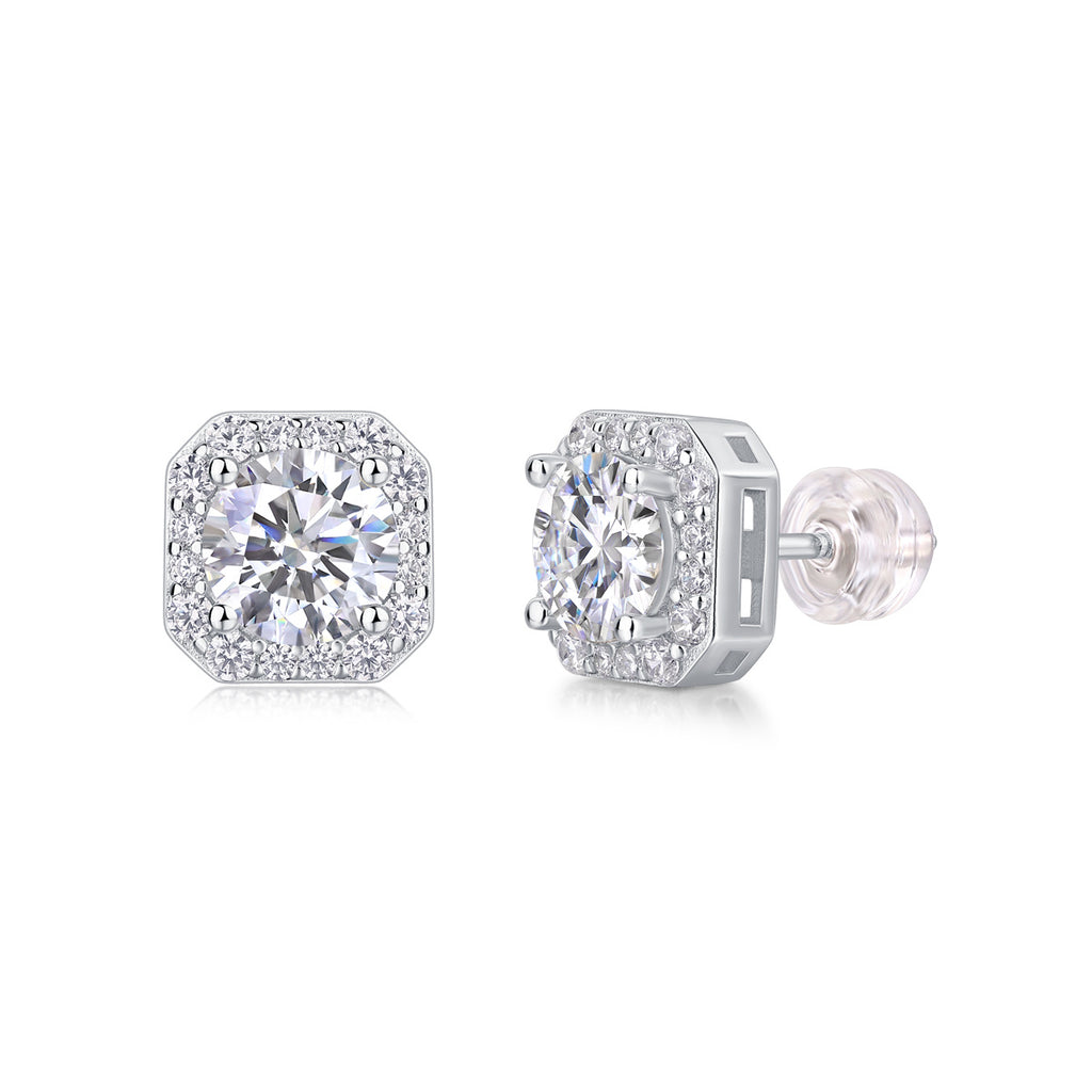 Enchanted Bloom – Moissanite Heart Rose Earrings