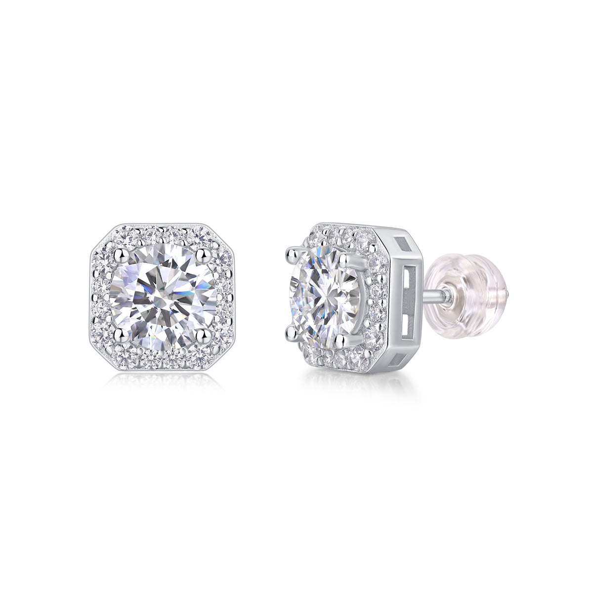 Enchanted Bloom – Moissanite Heart Rose Earrings