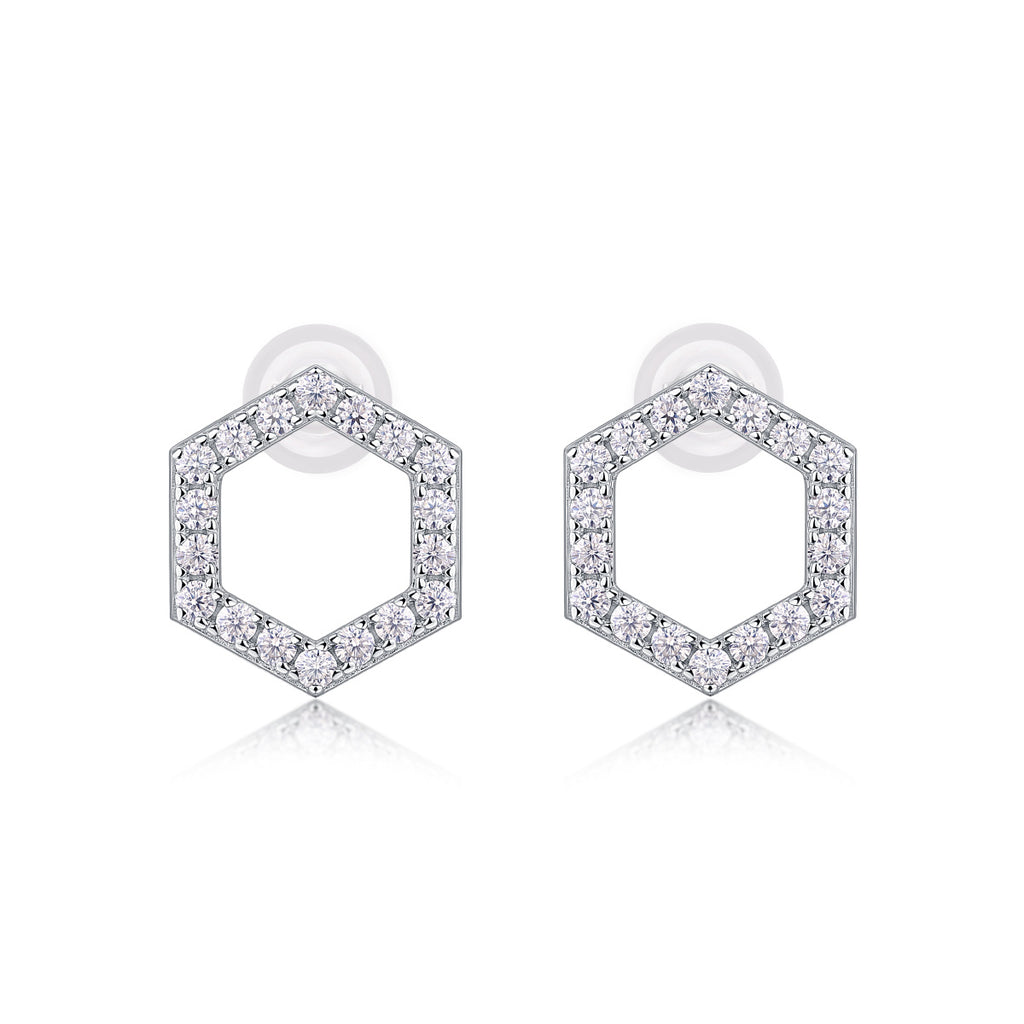 Future Glow – Moissanite Silver Stud Earrings