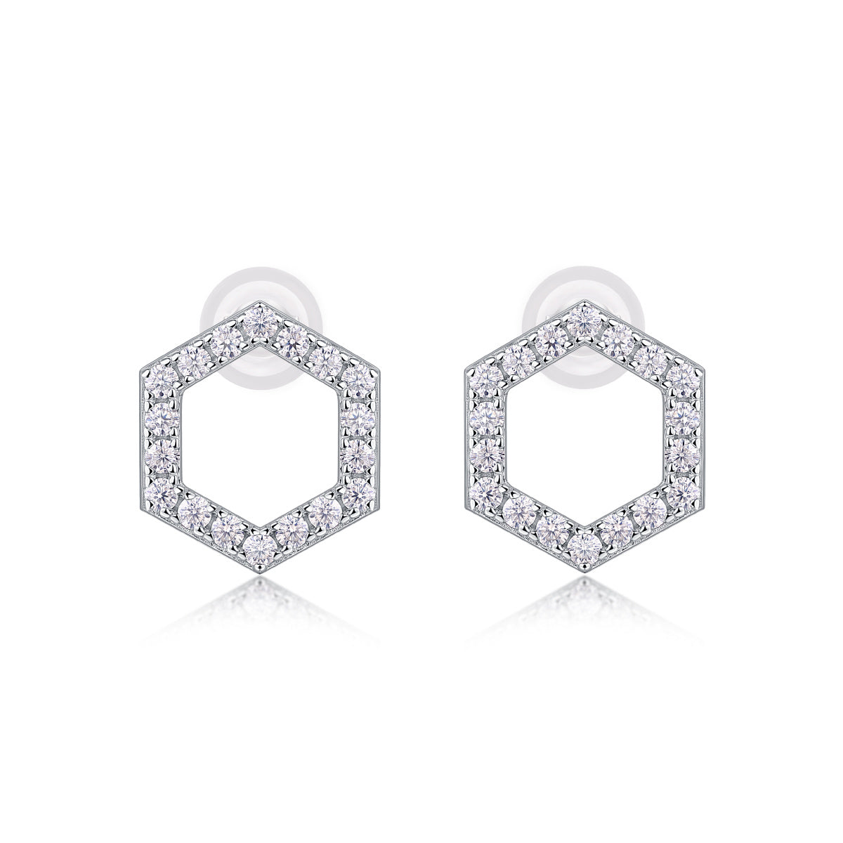 Future Glow – Moissanite Silver Stud Earrings