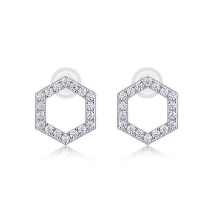 Future Glow – Moissanite Silver Stud Earrings