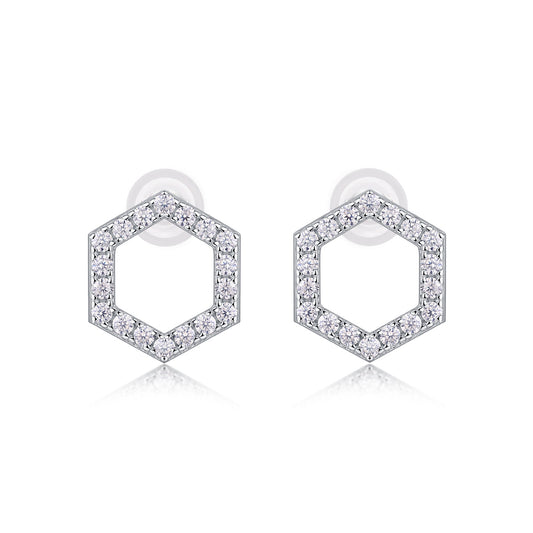 Future Glow – Moissanite Silver Stud Earrings