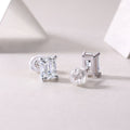 Radiant Pillar – Moissanite Silver Stud Earrings