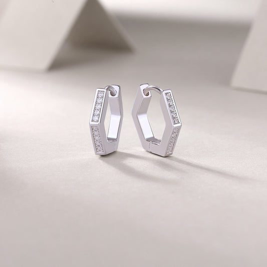 Celestial Spark – Moissanite Sterling Silver Stud Earrings