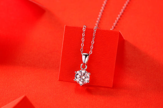 Whispering Breeze – Silver Moissanite Pendant Necklace