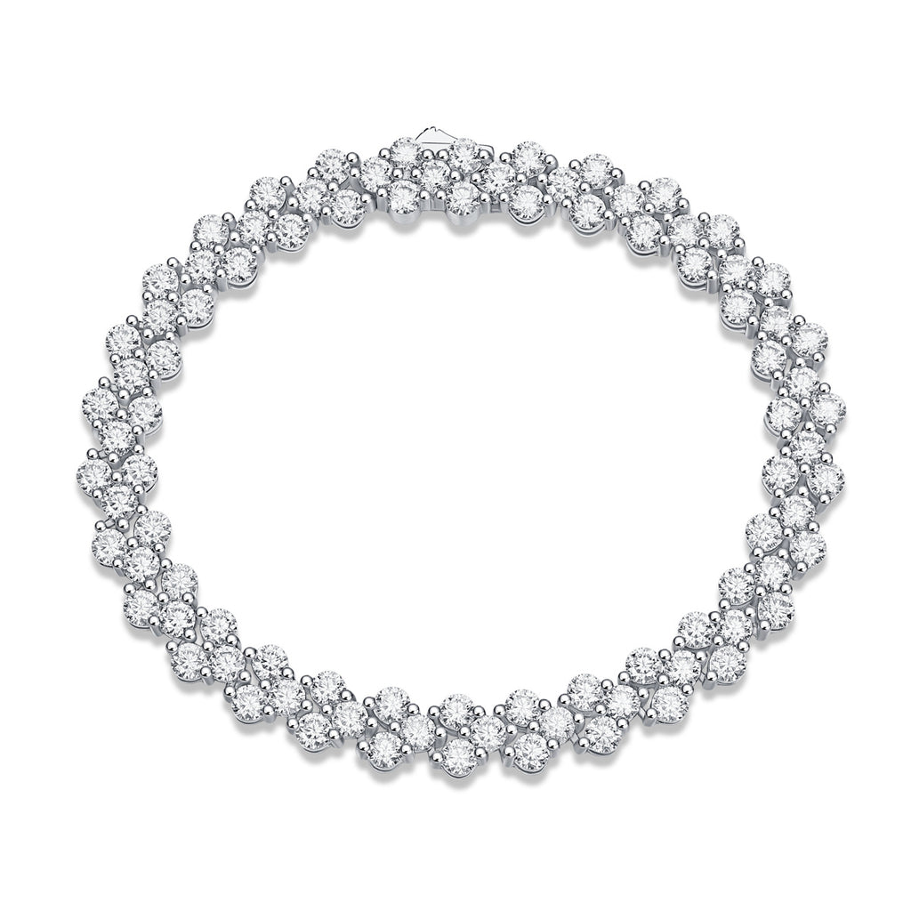 Moonlight Trail – Silver Moissanite Bracelet