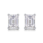 Radiant Pillar – Moissanite Silver Stud Earrings
