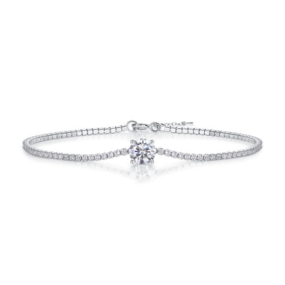 Morning Mist – Silver Moissanite Beaded Bracelet