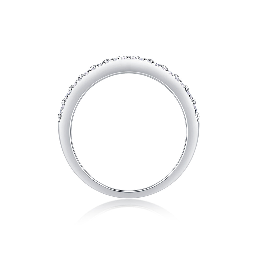 Starlit Harmony – Multi-Row Moissanite Silver Ring