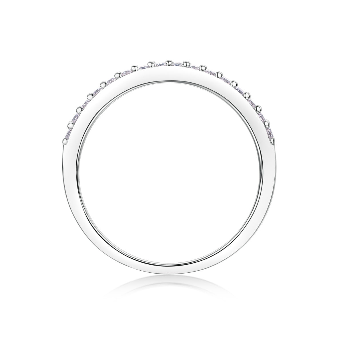 Twin Radiance – Double Row Moissanite Silver Ring