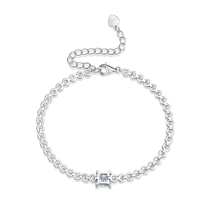 Starlit Prism – Moissanite Silver Bracelet