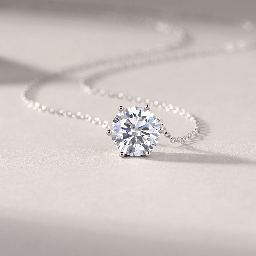 Twilight Blossom – Silver Moissanite Pendant Necklace