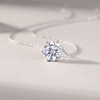 Twilight Blossom – Silver Moissanite Pendant Necklace