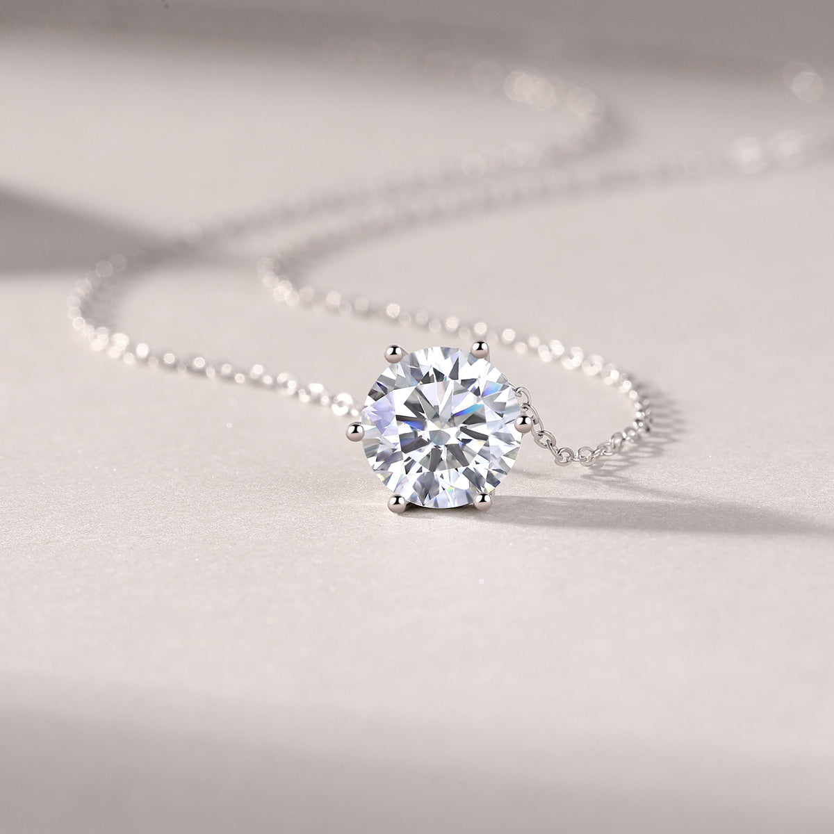 Twilight Blossom – Silver Moissanite Pendant Necklace