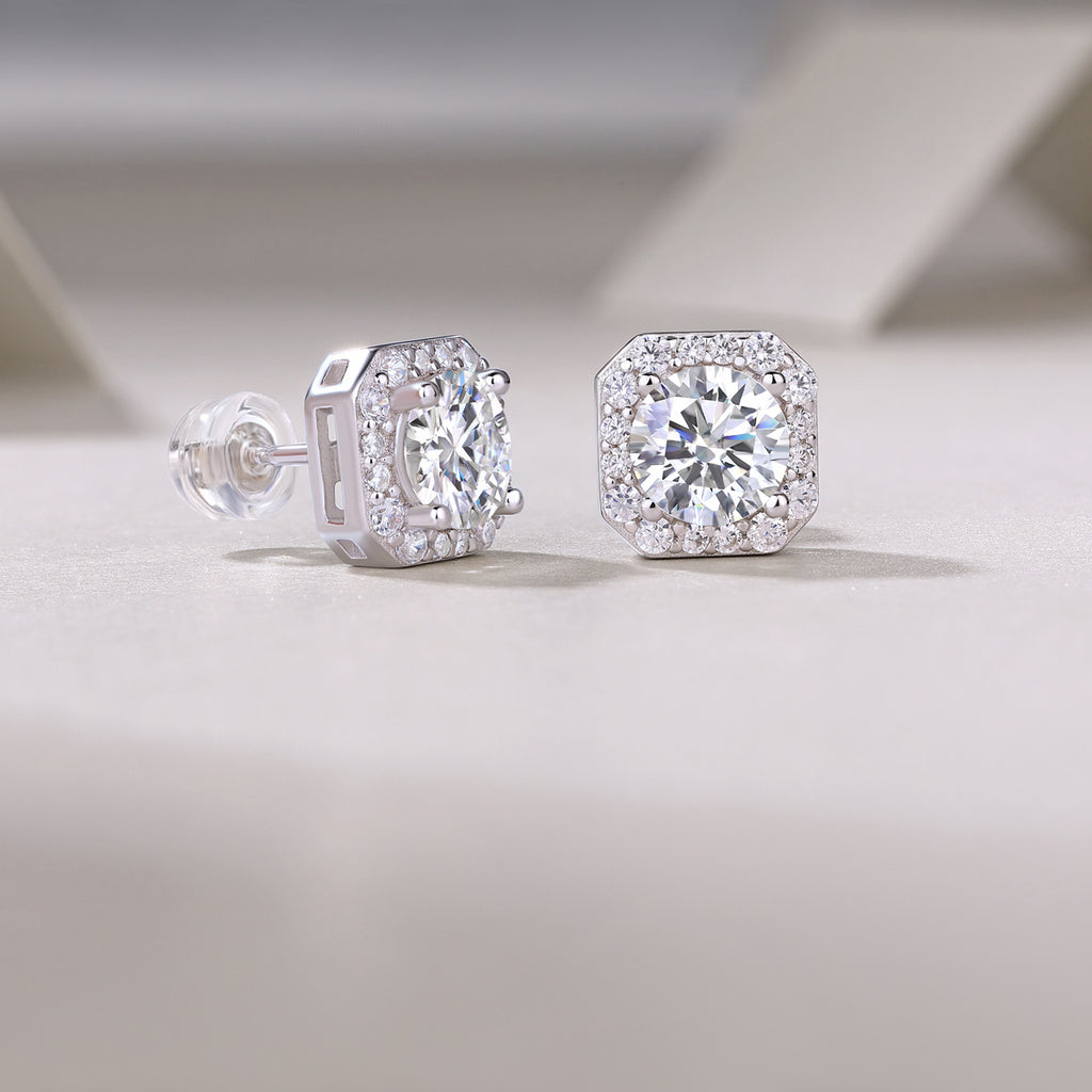 Enchanted Bloom – Moissanite Heart Rose Earrings