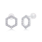 Future Glow – Moissanite Silver Stud Earrings