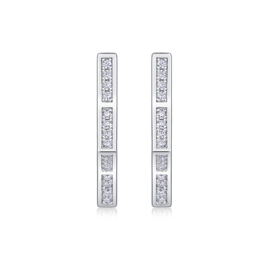 Cosmic Drift – Moissanite Silver Earrings