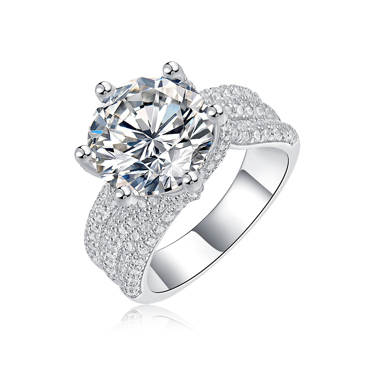 Grand Radiance – Moissanite Silver Ring