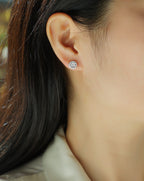 Stellar Whispers – Silver Moissanite Stud Earrings