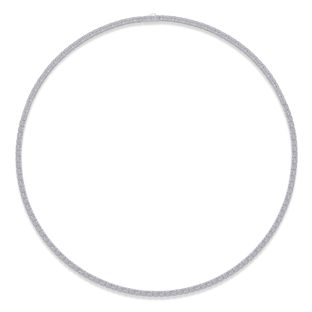 Frosted Serenity – Moissanite Silver Necklace