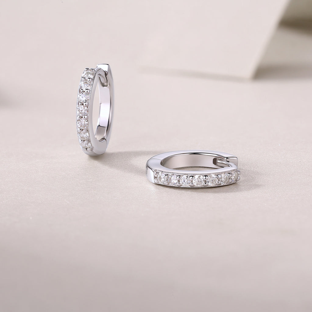 Radiant Resolve – Moissanite Silver Earrings