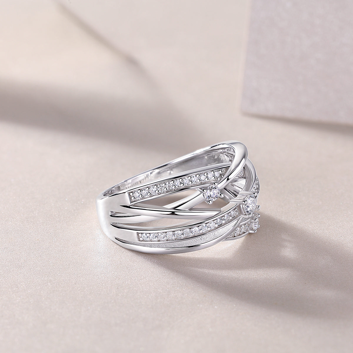 Celestial Glow – Moissanite Silver Ring