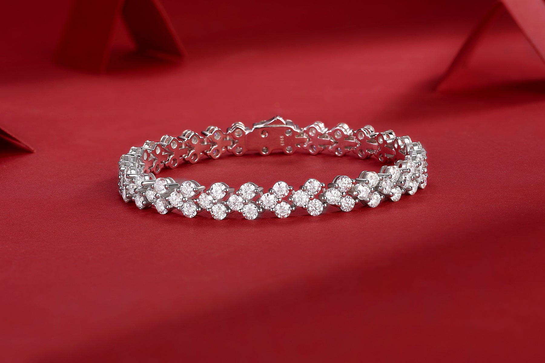Moonlight Trail – Silver Moissanite Bracelet