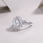 Sunflower  - Moissanite Silver Ring