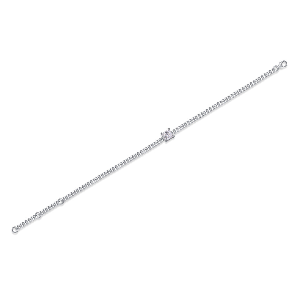 Steadfast Glow – Silver Moissanite Bracelet