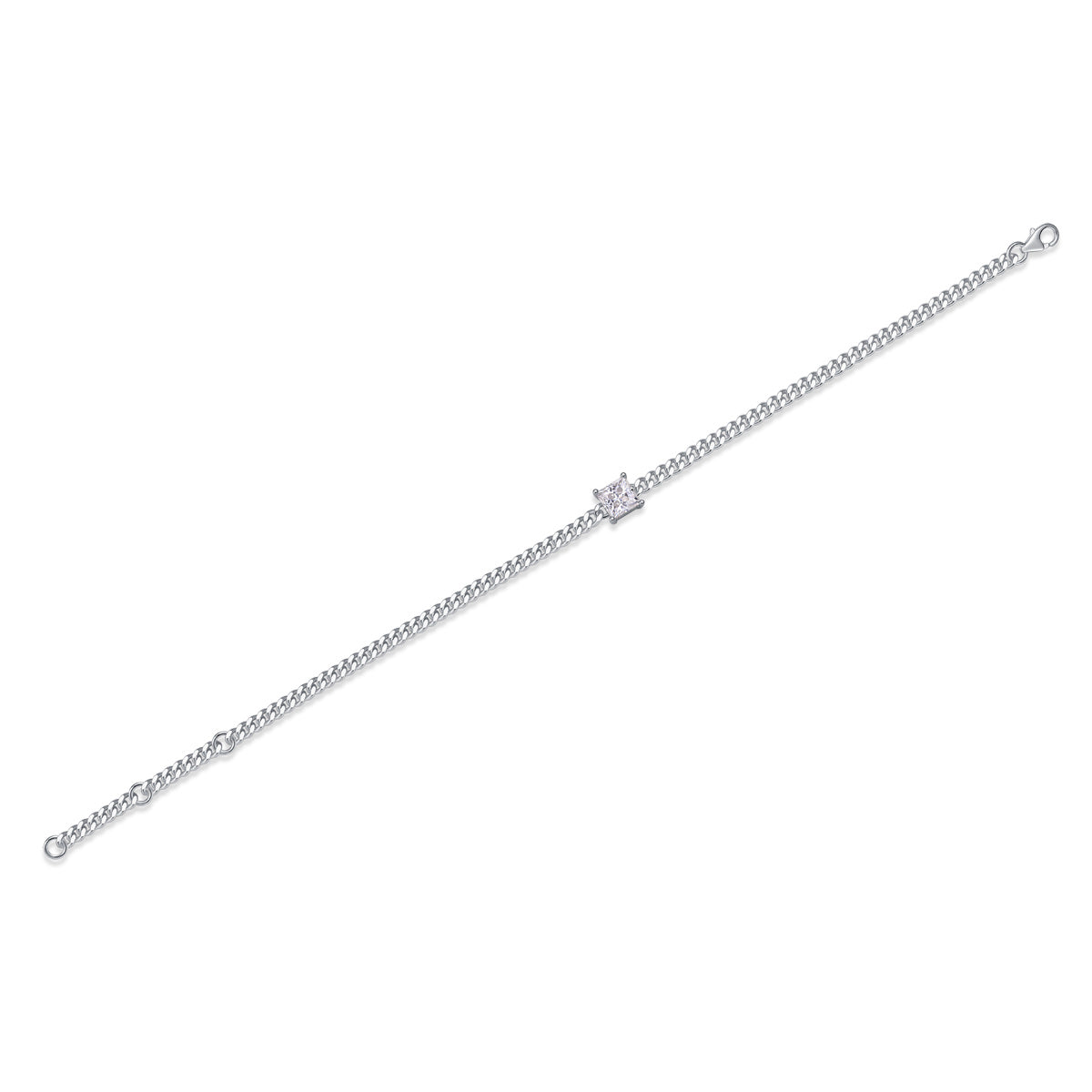 Steadfast Glow – Silver Moissanite Bracelet