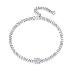 Steadfast Glow – Silver Moissanite Bracelet