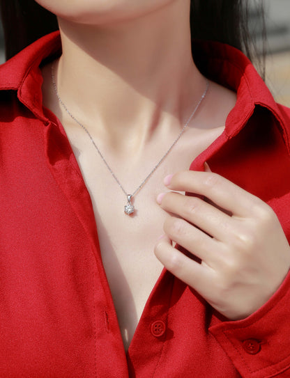 Whispering Breeze – Silver Moissanite Pendant Necklace