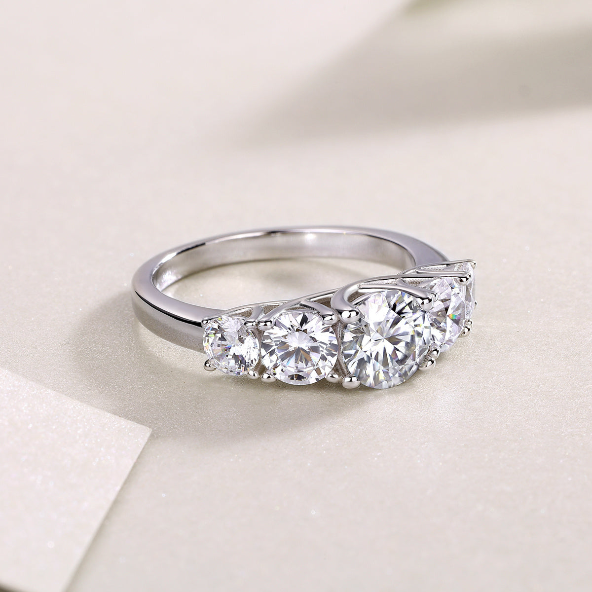 Sparkling Infinity – Moissanite Silver Ring