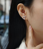 Timeless Spark – Moissanite Silver Stud Earrings