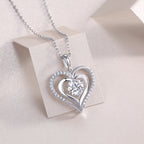Heart-to-heart Connection - A Fashionable And Luxurious Diamond Jewelry Pendant Set With 1-carat Moissan Diamond S925 Sterling Silver And Platinum Plating